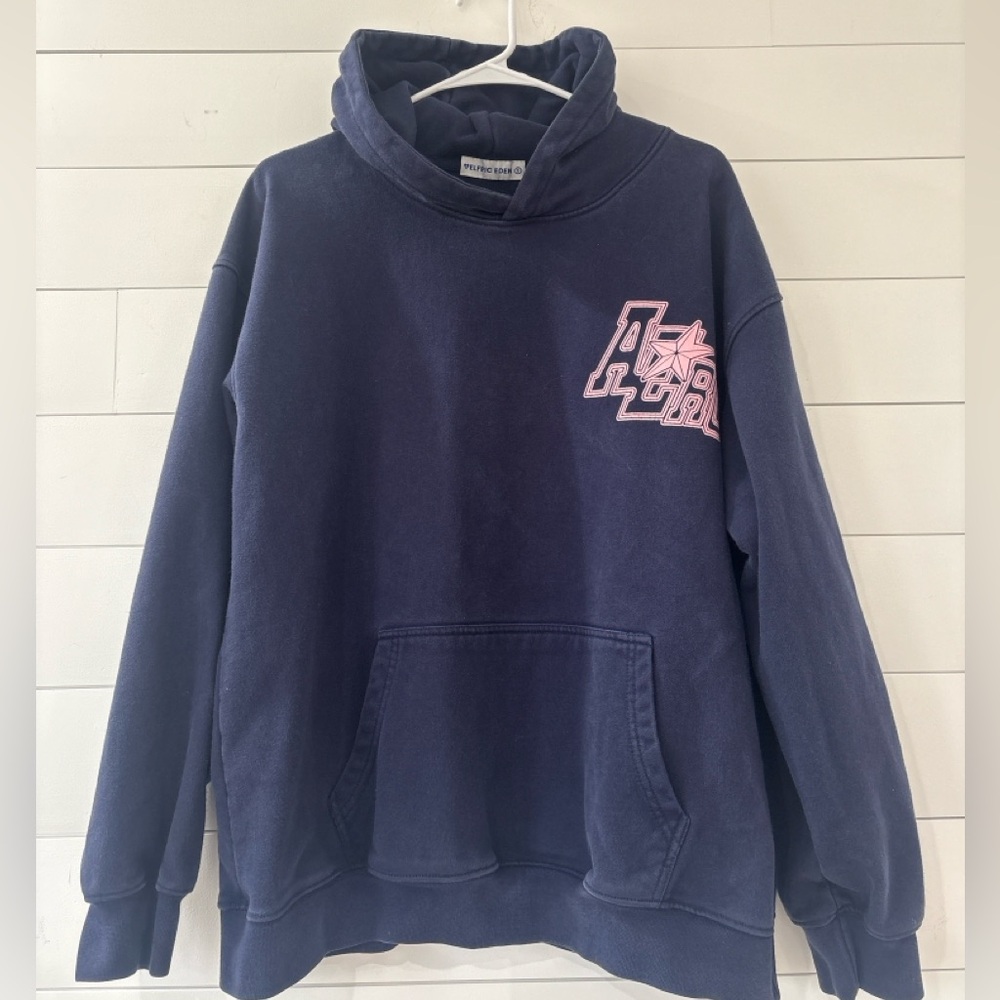 Elfric Eden ARC Graphic Hoodie Navy Blue Pullover Streetwear Women’s‎ S